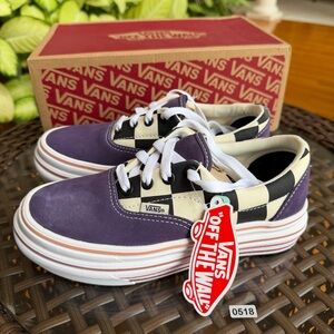 New Women’s Vans Super Comfy Cush Era Purple Velvet Platform Sneakers Size 5.5